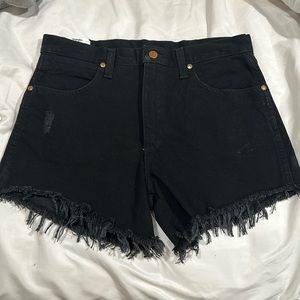 Wrangler Reworked Denim Jean Shorts Black